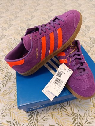 Zapatillas Adidas Moradas y Naranja Talla 38.5