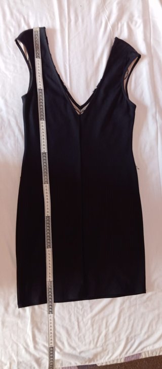 Vestido corto fiesta beige y negro