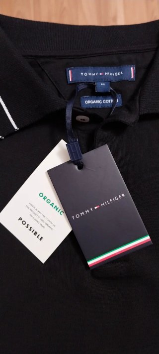 Polo Tommy Hilfiger Preto Tamanho M