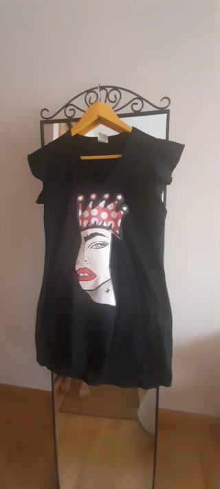 Vestido Bikatelier Negro con Estampado