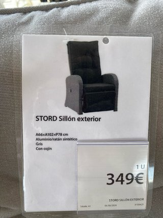 Sillón exterior Jysk ratán gris nuevo