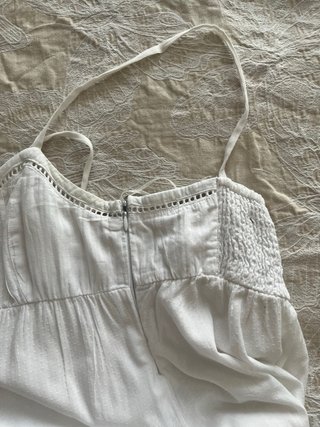 Vestido blanco ibicenco Mango