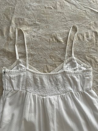 Vestido blanco ibicenco Mango