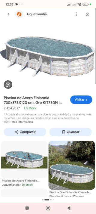Piscina Gre desmontable 7.30x3.75x1.20m