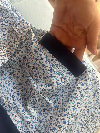 Vestido floral azul y blanco May Toro