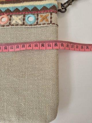 Bolso DAYADAY boho beige bordado espejos