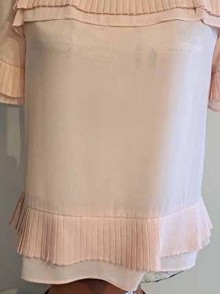 Blusa rosa gasa con volantes