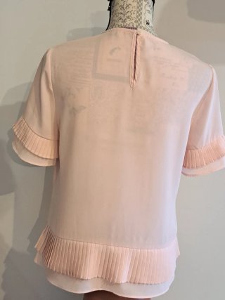 Blusa rosa gasa con volantes