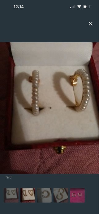 Pendientes Aro Oro 18k Perlas