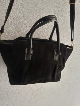 Bolso Tous 2 en 1 Negro Flores Rosa
