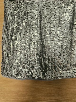 Falda Zara lentejuelas gris/plata