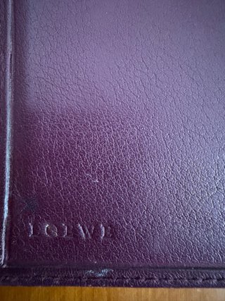 Tarjetero Billetero Loewe Piel Rojo/Morado