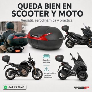 BAUL SHAD SH47 TAPA CARBONO REFLECTANTE ROJO