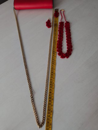 Bolso Misako Rojo + Collar y Pendientes Crochet