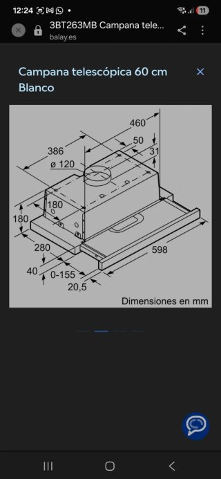 Campana Extractora Balay 3BT263MB Nueva