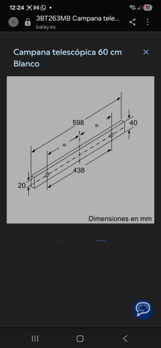 Campana Extractora Balay 3BT263MB Nueva