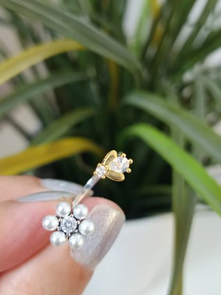 Anillo Pandora Flor y Abeja T.56