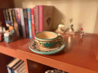 Juego de café cerámica Talavera conejos