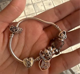 Pulsera Pandora Plata con Charms Disney y Corazón