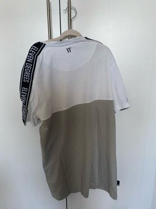 Camiseta 11 Degrees Hombre Blanca y Gris