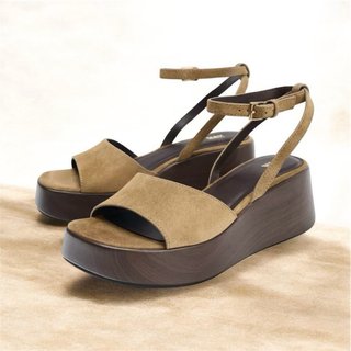 Sandalias de plataforma de serraje