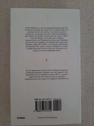La esperanza, Malraux, Cátedra