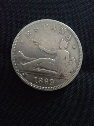 Moneda 2 Pesetas 100 Piezas Kg plata 1869