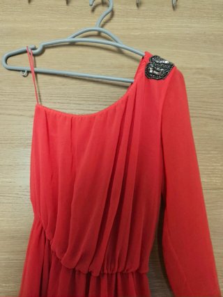 Vestido Zara Rojo Fiesta Talla S