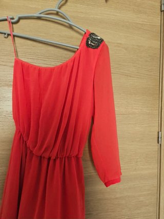 Vestido Zara Rojo Fiesta Talla S