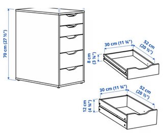 Cajonera IKEA ALEX blanca 5 cajones