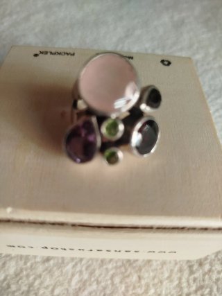 Anillo Plata 925 con Piedras Multicolor