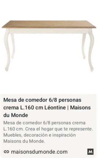 Mesa comedor 6/8 personas L.160cm