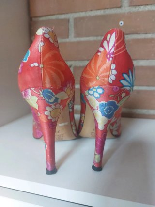 Zapatos tacón alto 11 cm florales