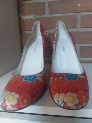 Zapatos tacón alto 11 cm florales