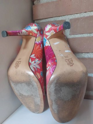 Zapatos tacón alto 11 cm florales
