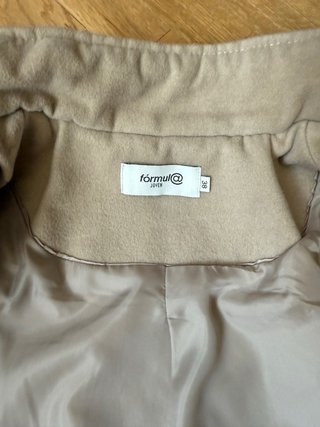 Abrigo paño mujer beige