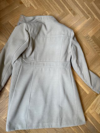 Abrigo paño mujer beige