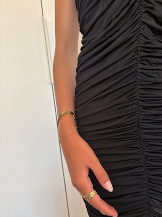 Vestido negro fruncido Talla S-M