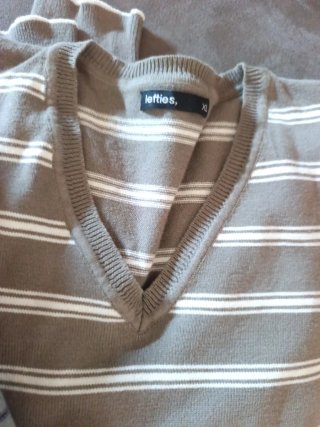 2 Jerséis Lofties Talla XL Rayas Gris y Marrón Lot