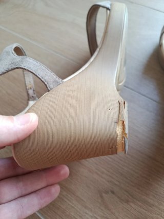 Sandalias cuña marrones talla 40