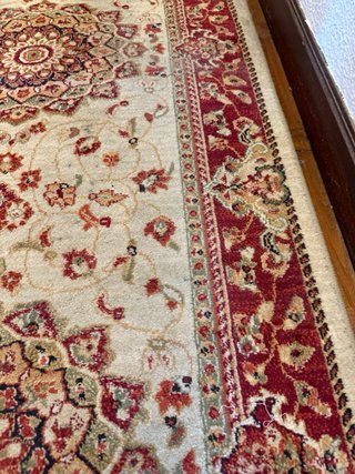 Alfombra Pasillo Beige y Roja 3,50x0,85m