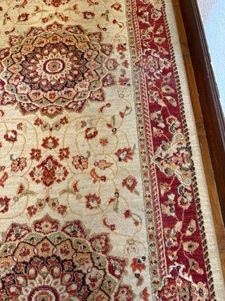 Alfombra Pasillo Beige y Roja 3,50x0,85m