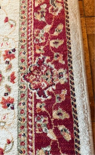 Alfombra Pasillo Beige y Roja 3,50x0,85m