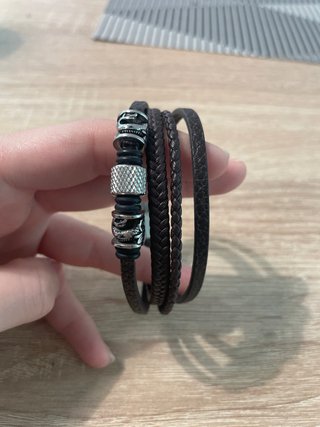 Pulsera Cuero Trenzado Cierre Acero