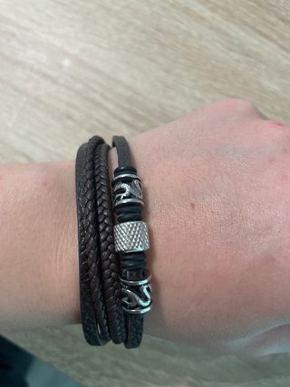 Pulsera Cuero Trenzado Cierre Acero