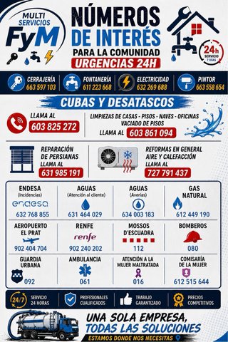 Cerrajero electricista fontanero 24 horas
