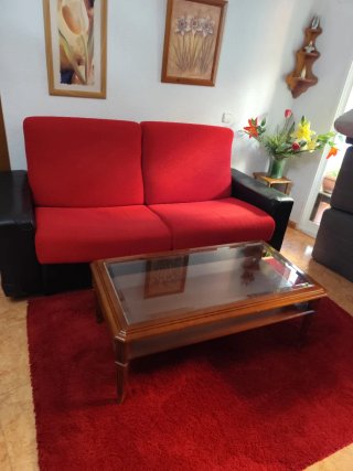 Sofá Cama Rojo y Negro