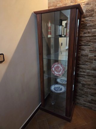 Vitrina de madera y cristal