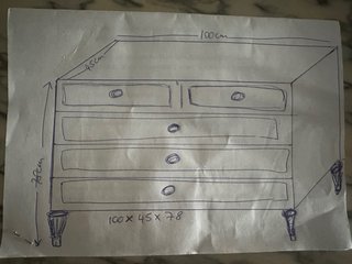 Cómoda antigua madera maciza con mármol