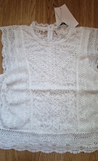 ONLY Top de encaje blanco XS | Nuevo con etiqueta